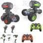 Preview: D&I ferngesteuertes Auto 2in1 Panzer Rot Hightech Stuntauto Drift abnehmbare Seifenblasenpistole Kanone Tank