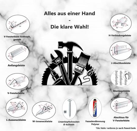 Fassadenpaneele Braun A-1,83m Kunststoffpaneele