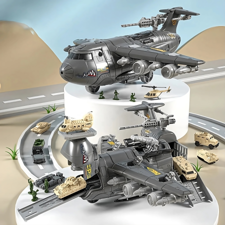 D&I Militärflugzeug Kinderflugzeug Transporter Panzerspielzeug Militär Kinderspielzeug ab 3 Jahre