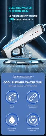 D&I elektrische Premium Wasserpistole Weiß Gewehr Kinderspielzeug ab 6 Jahre