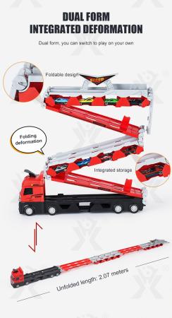 D&I Katapult Truck 207cm Spielzeugauto Rennbahn Spielzeugtruck Rennauto Kinderspielzeug ab 3 Jahre