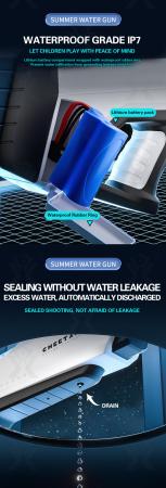 D&I elektrische Premium Wasserpistole Blau Gewehr Kinderspielzeug ab 6 Jahre