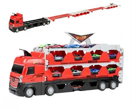 D&I Katapult Truck 207cm Spielzeugauto Rennbahn Spielzeugtruck Rennauto Kinderspielzeug ab 3 Jahre