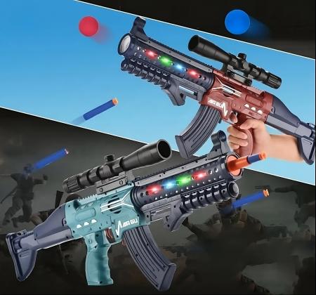 Spielzeuggewehr 2in1 Rot mit Licht und Soundeffekten Spielzeugpistole Kinderspielzeug ab 3 Jahre