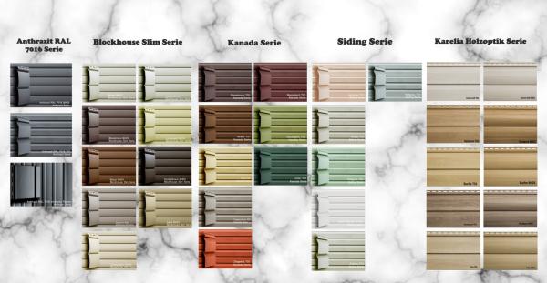 Fassadenpaneele Hellgrau A-1,83m Kunststoffpaneele