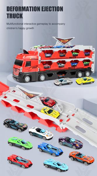 D&I Katapult Truck 207cm Spielzeugauto Rennbahn Spielzeugtruck Rennauto Kinderspielzeug ab 3 Jahre