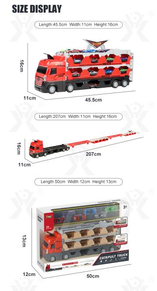 D&I Katapult Truck 207cm Spielzeugauto Rennbahn Spielzeugtruck Rennauto Kinderspielzeug ab 3 Jahre