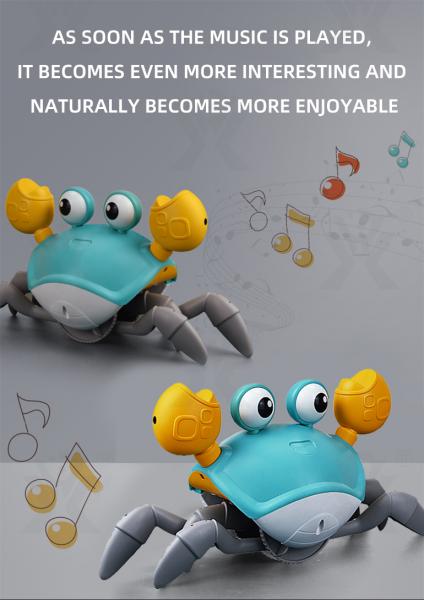D&I Krabbelnde Krabbe singt, leuchtet, läuft mit Sensoren Babyspielzeug Musikspielzeug Kinderspielzeug für Kinder ab 3 Jahre
