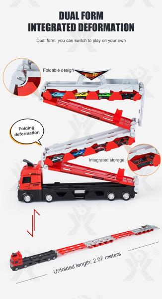D&I Katapult Truck 207cm Spielzeugauto Rennbahn Spielzeugtruck Rennauto Kinderspielzeug ab 3 Jahre