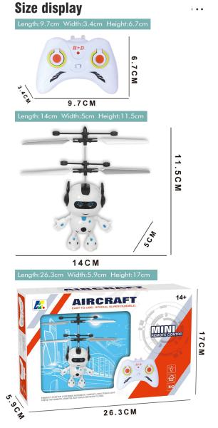 D&I Fliegender Roboter Hubschrauber mit Lichtern Infrarotsensoren Gestensteuerung Fernsteuerung Kinderspielzeug ab 14 Jahre