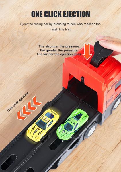 D&I Katapult Truck 207cm Spielzeugauto Rennbahn Spielzeugtruck Rennauto Kinderspielzeug ab 3 Jahre